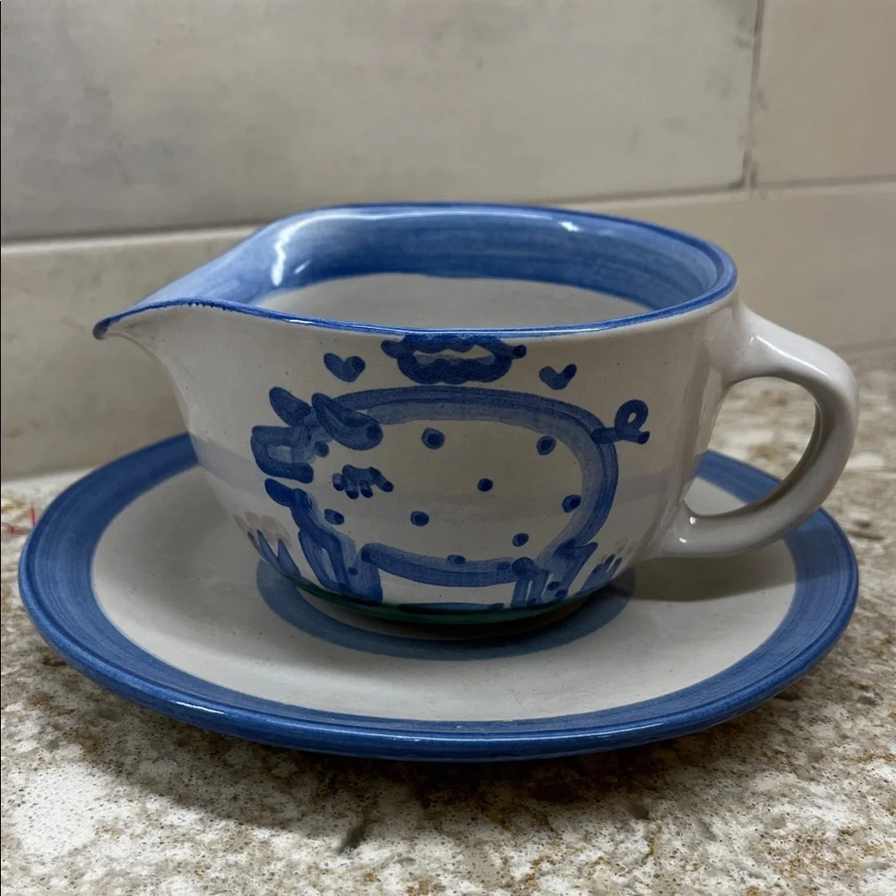 M A Hadley Salad Dessert Plate paired with Pig Open Sauce Gravy Boat - Picture 5 of 12